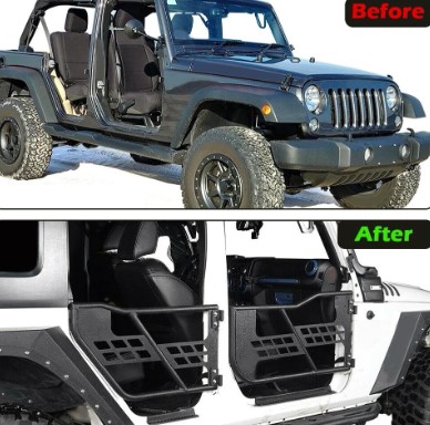 კარი WRANGLER 2007-2017 მილისებური (4 კარიანი) უკანა ხედვის სარკით (კომპლექტი-4 კარი, 2 სარკე)